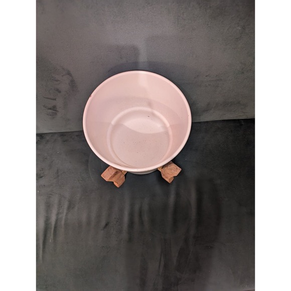 Planter. Ceramic with Wooden Base - Picture 3 of 5